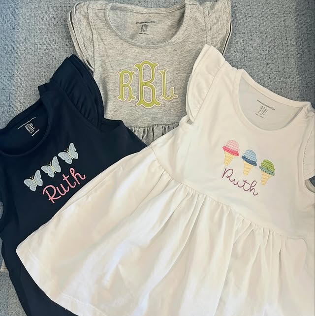 Allie Anna Co. personalized birthday outfit with custom embroidery